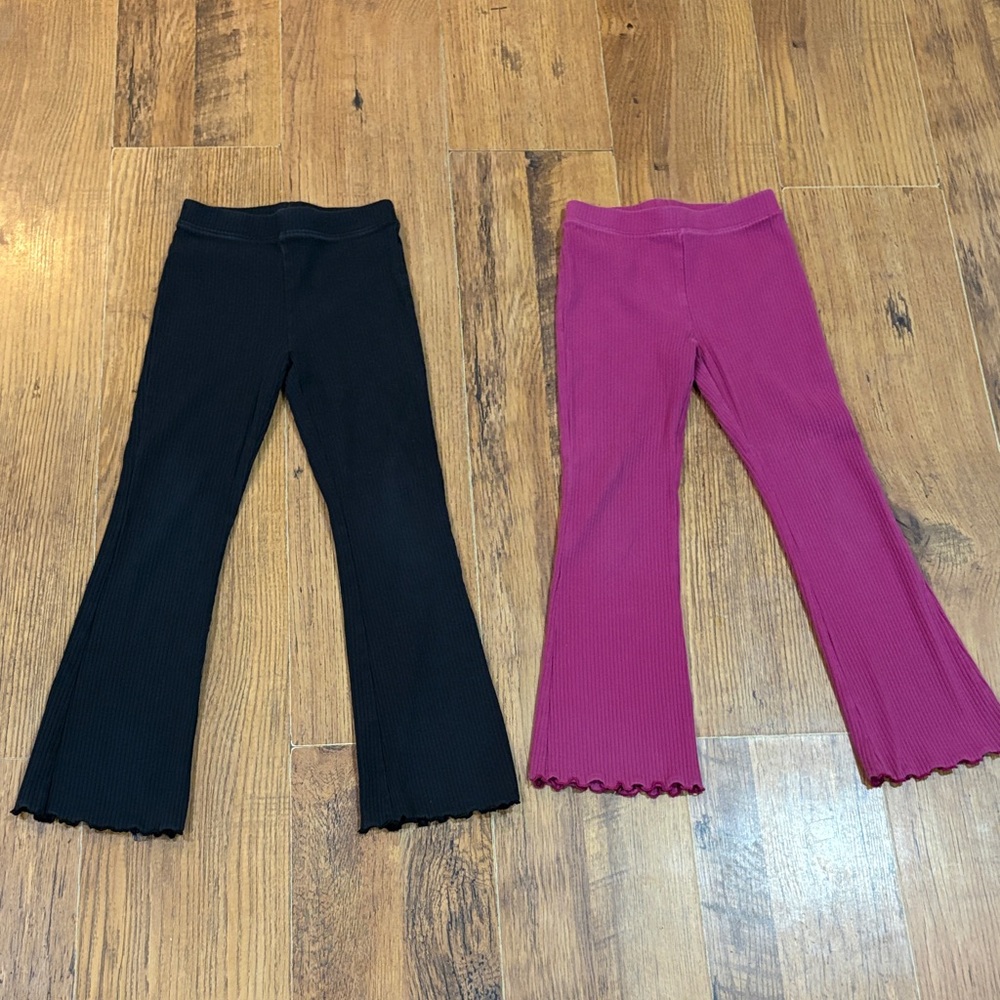 Jumping Beans Black and Pink Flared Leggings